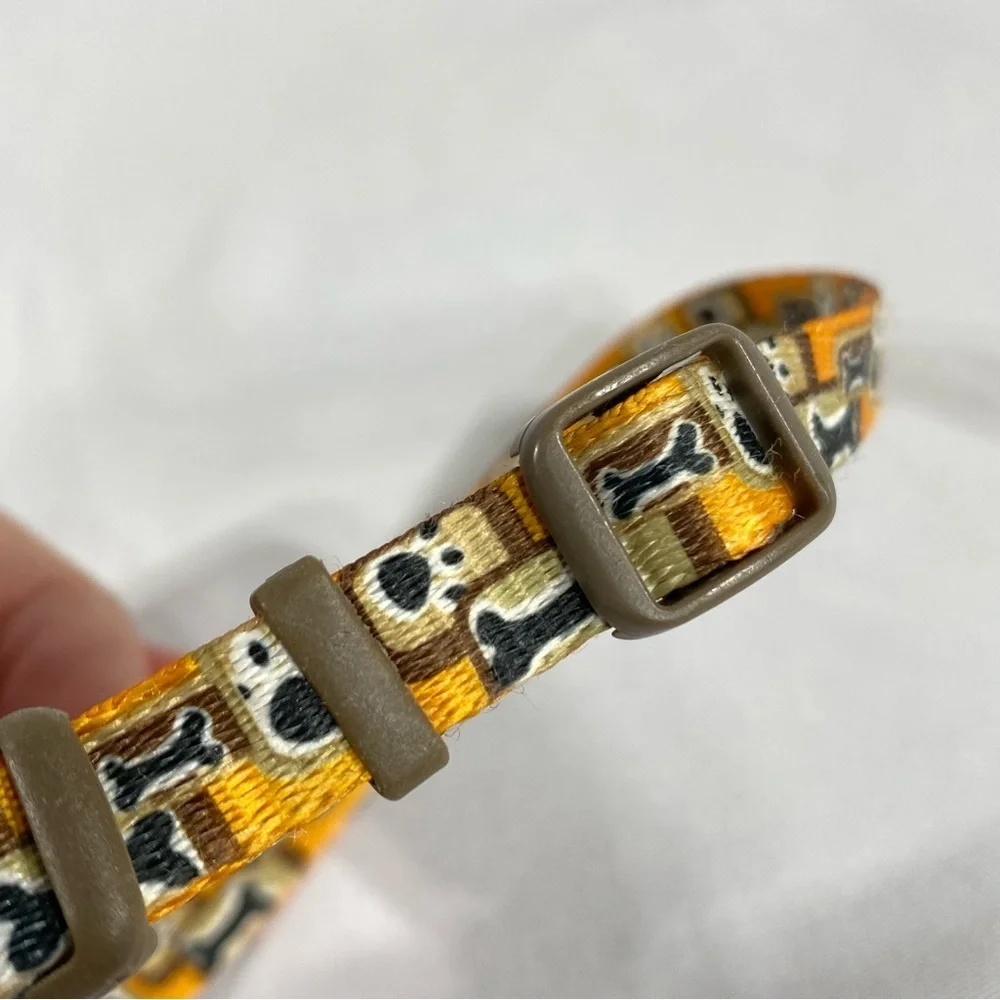 Dog Bone & Puppy Paw Design Puppy Small Animal Collar X-Small